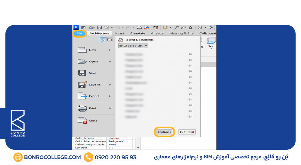 ورود به تنظیمات رویت